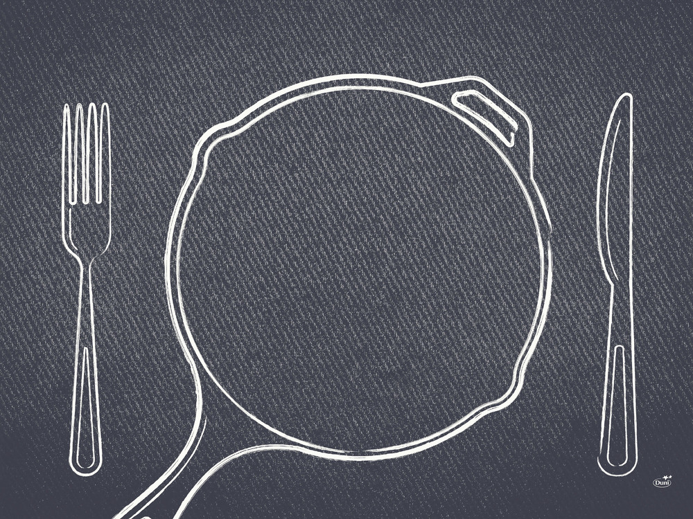 DUNI Papier-Tischsets 30 x 40 cm, Plate it black