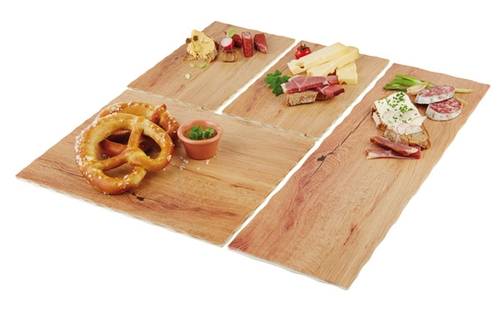 GN 1/2 Tablett -OAK LIGHT- 32,5 x 26,5 cm, H: 1,5 cm Melamin, Holzoptik (Eiche) mit Antirutsch-Füßchen spülmaschinengeeignet