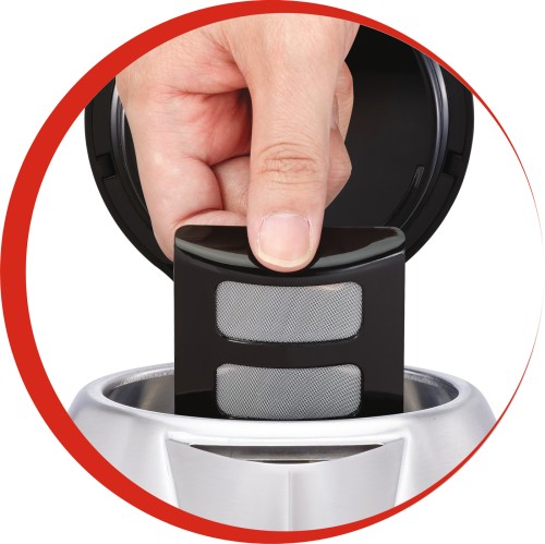 Moulinex Subito Red Kettle Edelstahl-Wasserkocher 1,7 Liter in weinrot