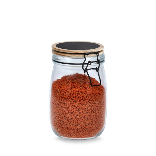 Vorratsglas m. Bügelverschluss, 1000 ml, Kiefer / Maße: Ø 11x17 cm