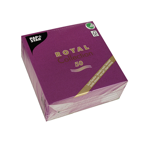 PAPSTAR 50 Servietten "ROYAL Collection" 1/4-Falz 33 cm x 33 cm lila