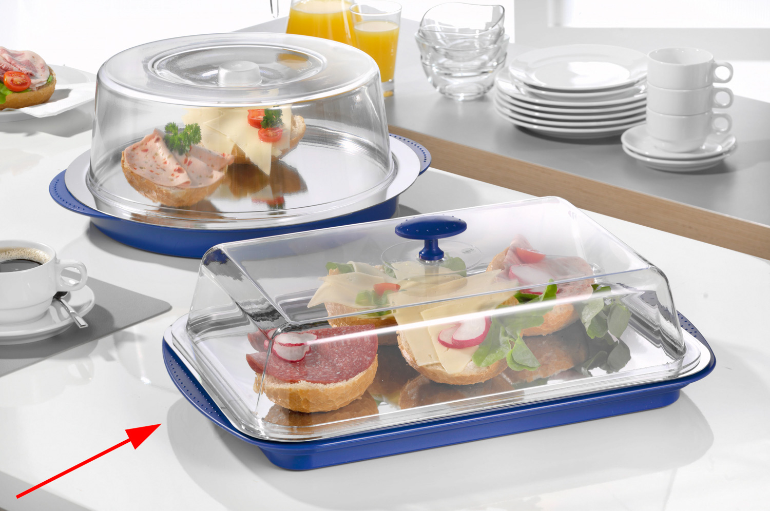 Buffet Kühlplatte Cool mit Haube, eckig ca. 43 x 29 cm, Höhe 14 cm Nur Edelstahlplatte Geschirrspülgeeignet