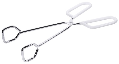 Grillzange hochglanzverchromt, mit Kunststoffgriff, nicht spülmaschinengeeignet Länge: 26 cm