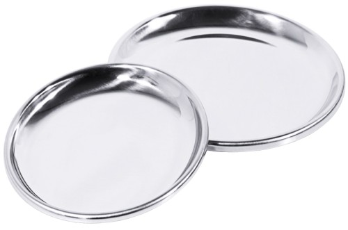 Universal-Untersetzer aus Edelstahl 18/10, hochglänzend, glatte Bodenfläche, als Tablett, Eiskelch- oder Flaschenuntersetzer