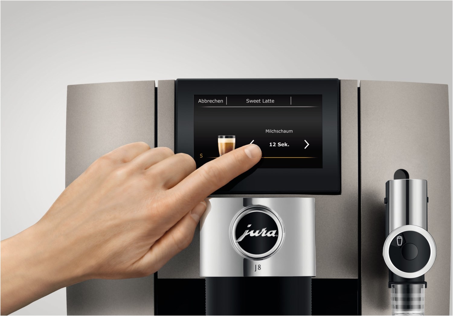 Kaffeevollautomat J8 "State of the Art", in Midnight Silver, 1,9Liter Füllmenge Wassertank, Breite 31,8cm, Höhe 34,8cm, Tiefe 44,6cm
