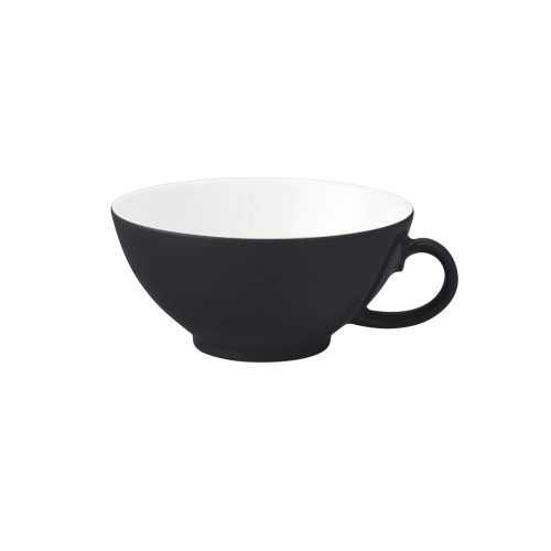 Seltmann Teeobertasse 0,14 l, rund, Form: Coup Fine Dining, Dekor: 57350 schwarz, hohe Kantenschlagfestigkeit, Made in Germany
