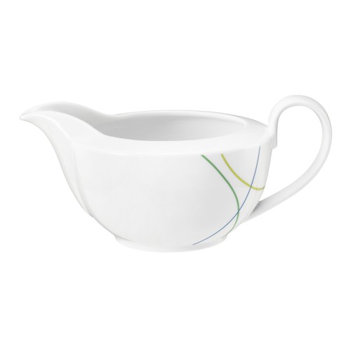 Seltmann Sauciere 0,45 l, rund, Form: Community, Dekor: 57403 Green Line, hohe Kantenschlagfestigkeit, Made in Germany