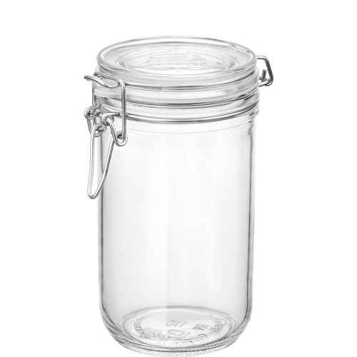 Fido 750 Einmachglas rund 75 cl mit Bügelverschluss aus Zinkdraht, TK-geeignet
