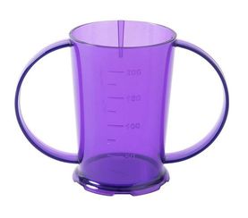 Roltex Trinkbecher mit 2 Henkeln und 250 ml Füllvermögen, BPA-frei, in transparentem violett