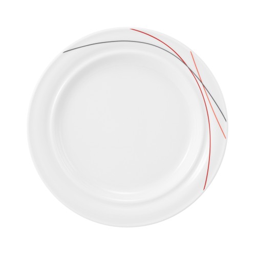 Seltmann Teller flach 23 cm Fahne, rund, Form: Community, Dekor: 57402 Red Line, hohe Kantenschlagfestigkeit, Made in Germany