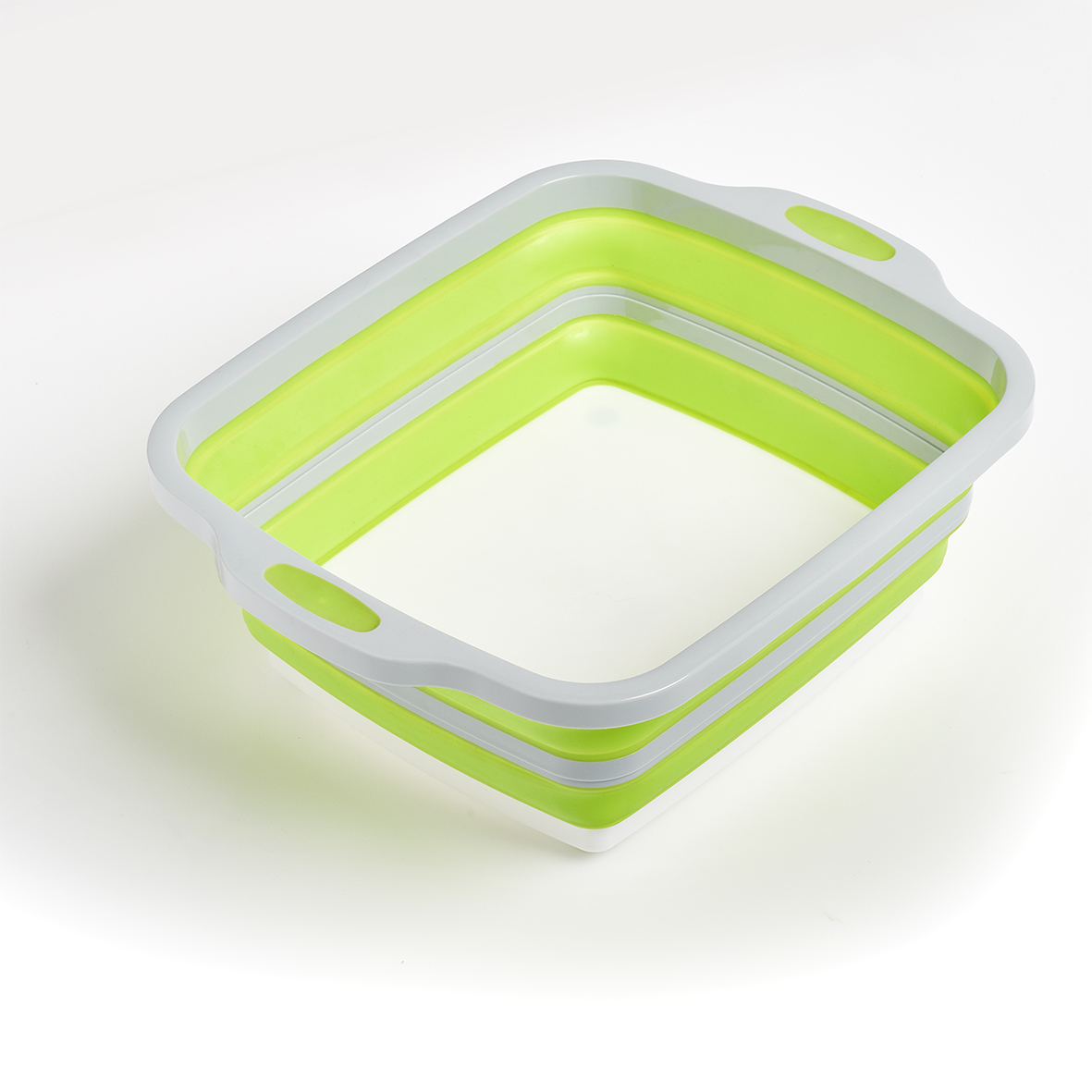 Falt-Schüssel, PP/TPR, 40x31,8x3,3/14,3 cm. Farbe: grau/grün. Diese Schüssel ist ein treuer Helfer im Küchenalltag! Der stabile Boden eignet