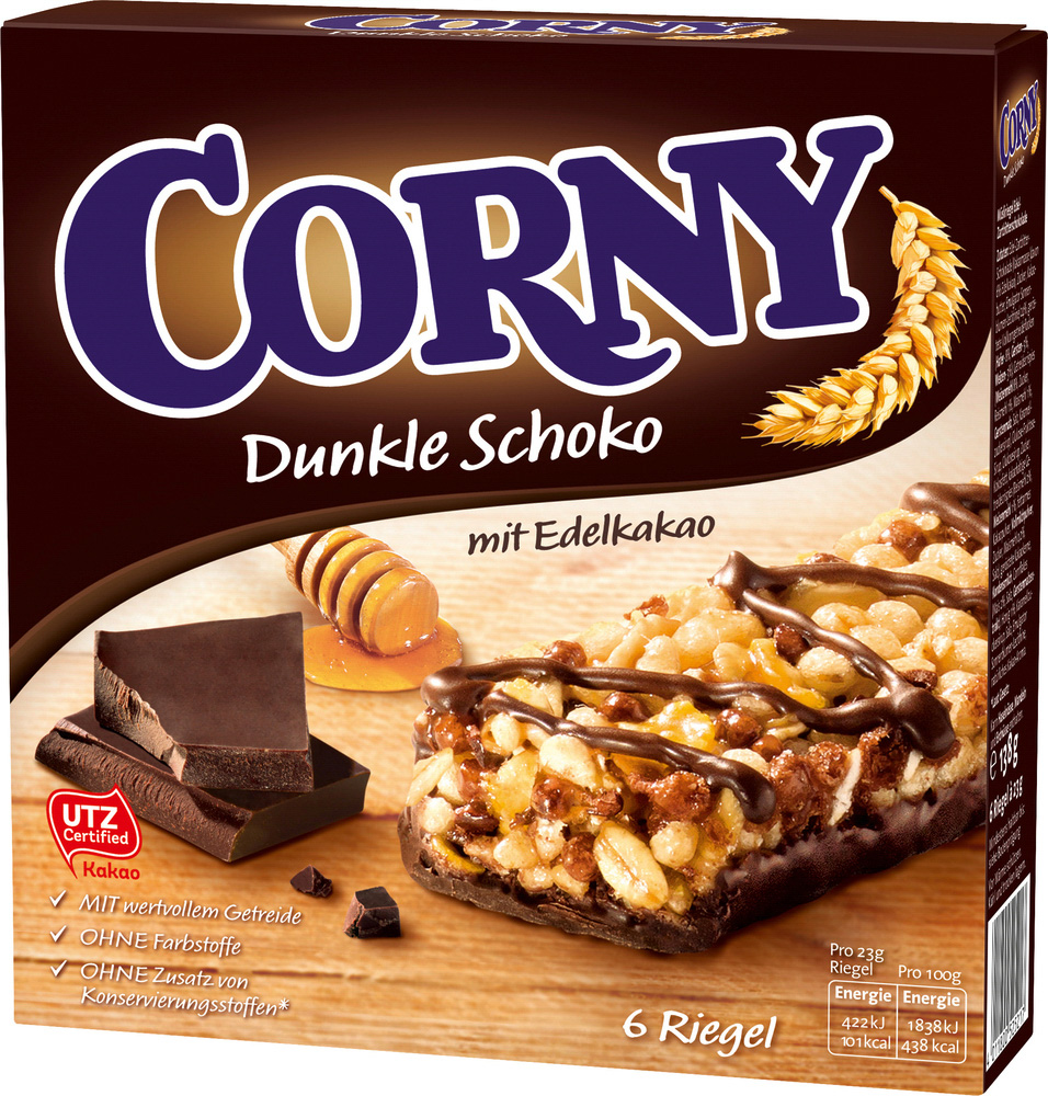 Corny Dunkle Schokoriegel 6 x 28g 138G