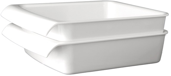 GN 1/2 Schale -CASCADE- 32,5 x 26,5 cm, H: 7,5 cm Melamin, weiß, 3,65 Liter spülmaschinengeeignet stapelbar nicht