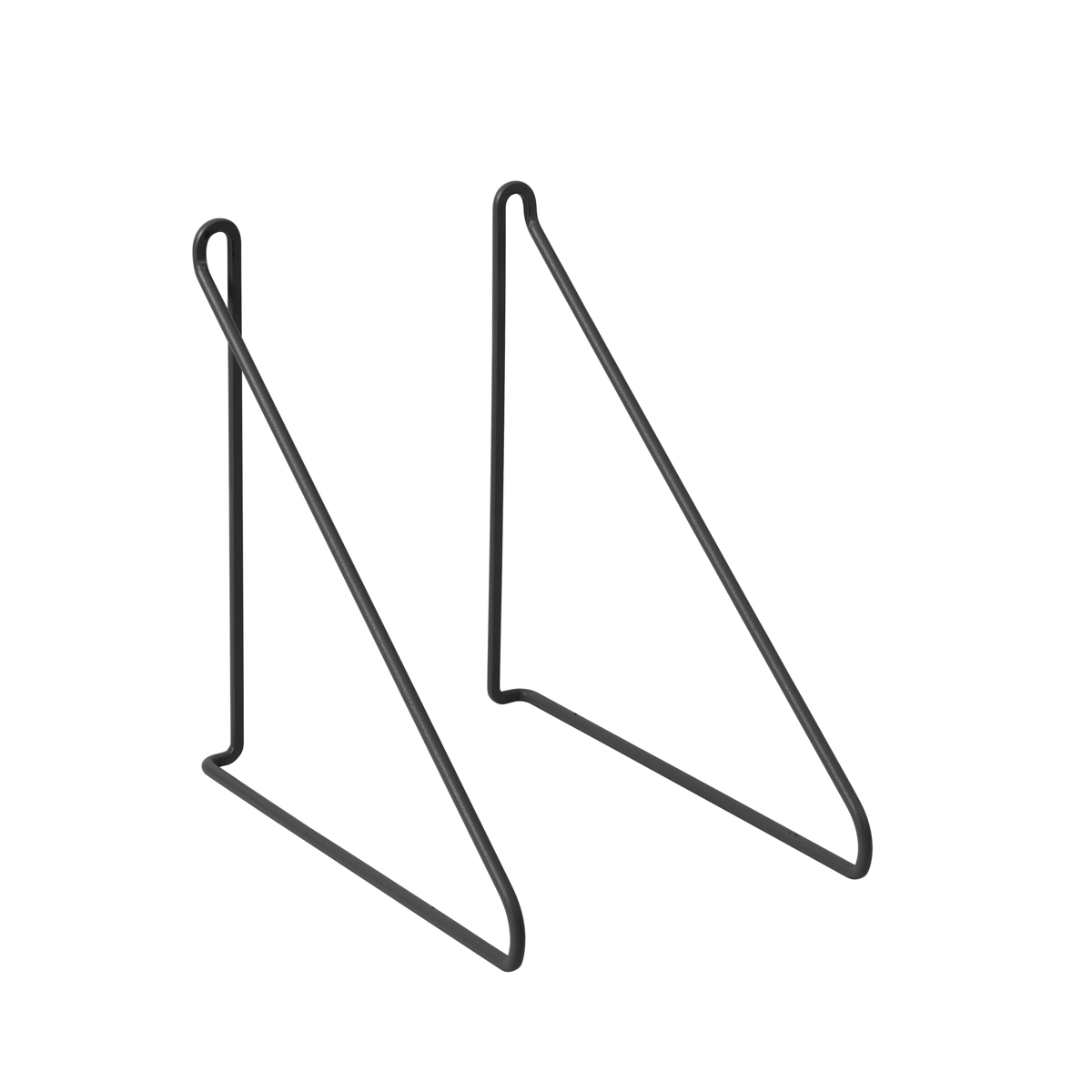 Set 2 Bügel zum Wandregal -PANOLA- Black. Material: Stahl pulverbeschichtet. Von Blomus.