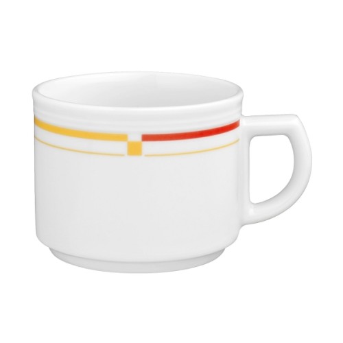Seltmann Obertasse 1 0,18 l, Form: Vitalis, Dekor: 34290 dunkelgelb-rot