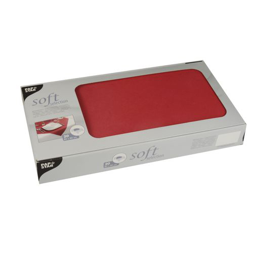 20 Mitteldecken, stoffähnlich, Vlies "soft selection" 80 cm x 80 cm rot von Starpak