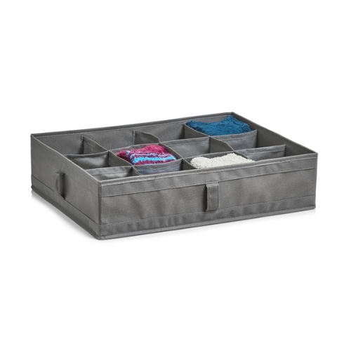 Zeller Aufbewahrungsbox, 12 Fächer, faltbar, Vlies, grau 44x34x11 cm