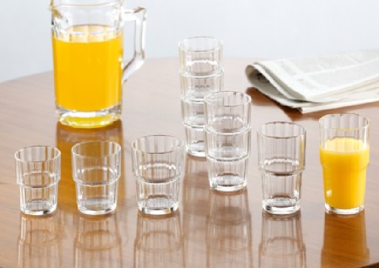 Saftglas NORVEGE, Inhalt: 0,25 Liter, Höhe: 94 mm, Durchmesser: 77 mm, stapelbar, Arcoroc.