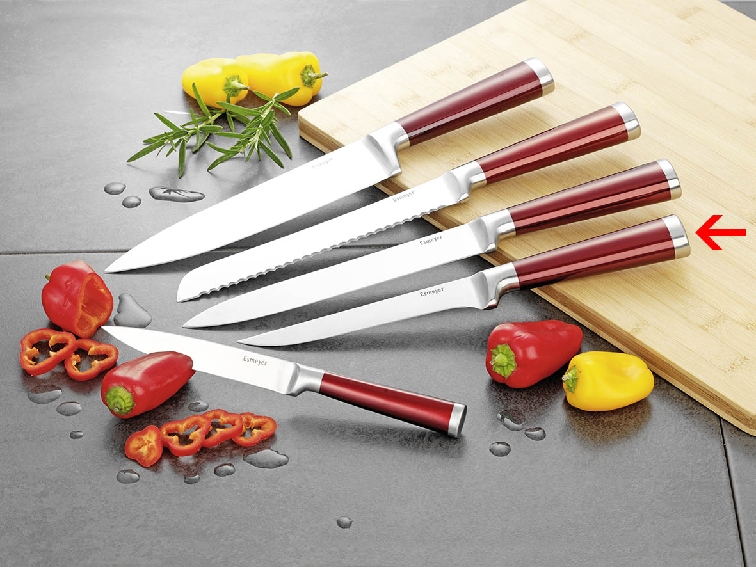 Ausbeinmesser MARVEL, Klinge aus Messerstahl, Klingenstärke: 2.5 mm, Griffe rot, Gesamtlänge: 23cm