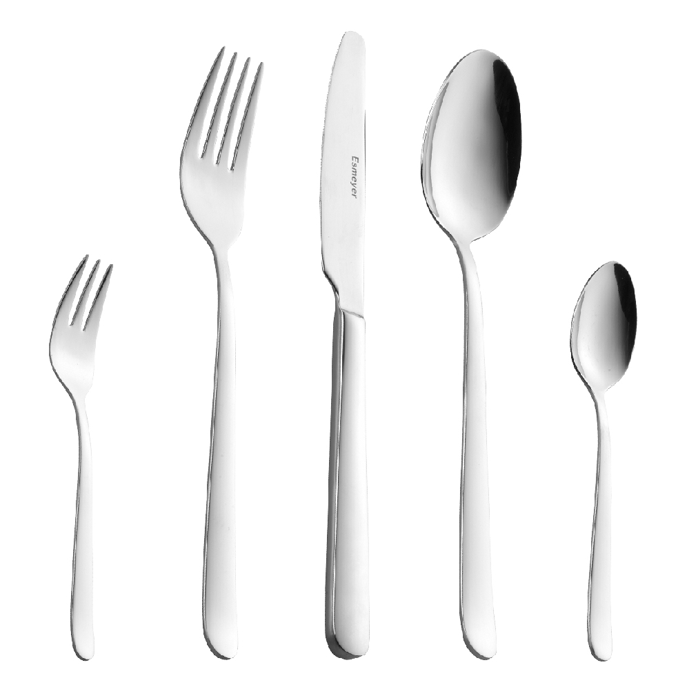 30-teiliges Besteck TINA aus Edelstahl 18/0, poliert. Messer aus Klingenstahl.