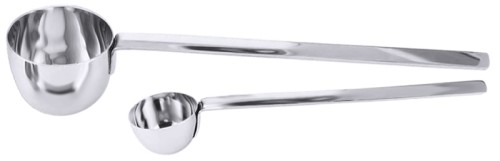 Kaffeeportionierer für etwa 7 g Kaffee (Tasse) aus Edelstahl 18/10, mit flachem Griff, hochglänzend, schwere Qualität Volumen: 1,8 cl,