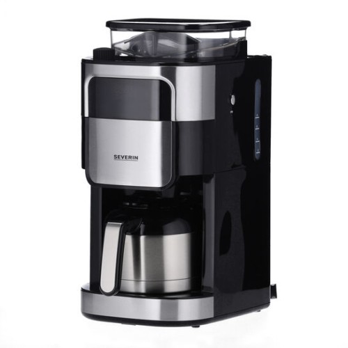 Severin Filterkaffeemaschine mit Mahlwerk und Edelstahl-Thermokanne,, ca. 1000 W, bis 8 Tassen,herausragendes Kaffeearoma dank