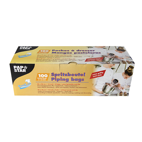 100 Spritzbeutel 1,8 l 46 cm x 26 cm transparent griffig von PAPSTAR