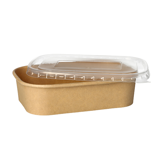 25 Verpackungsbecher, Pappe rechteckig 500 ml 4,1 cm x 17,3 cm x 12,3 cm braun von PAPSTAR