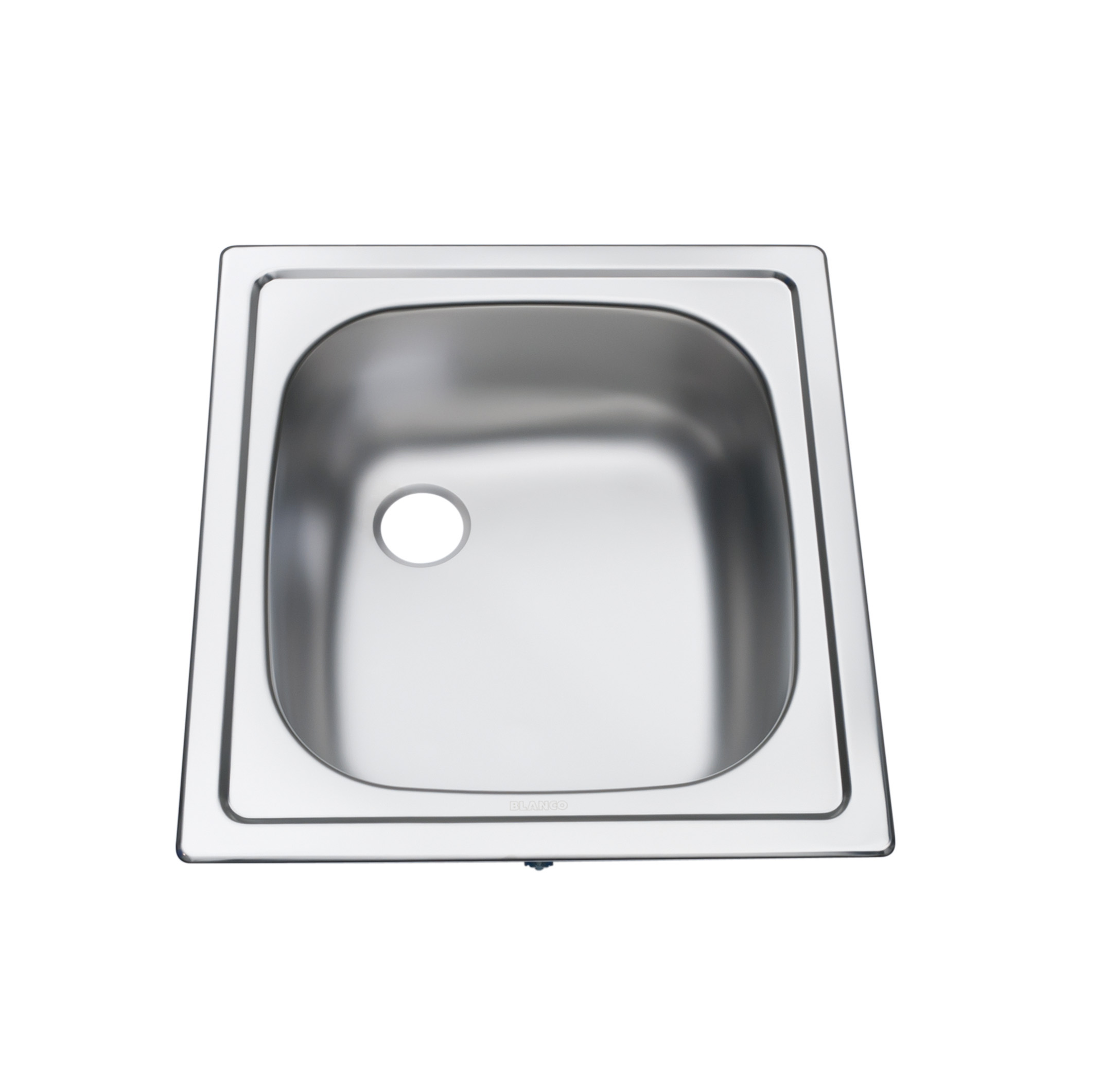 BLANCO Einbaubecken ohne Überlaufprägung, Außenmaße 435 x 470 mm, Beckenmaße 340 x 370 x 150 mm, Auslaufprägung 1 1/2"