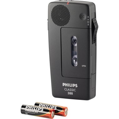 Philips Diktiergerät Pocket Memo® 388 Classic 12,8 x 6,3 x 2,5 cm (B x H x T) Mini-Kassette LFH0005 inkl. Minikassette LFH0005 (2 x 15 Min.