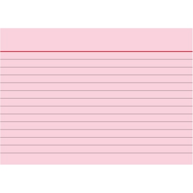 BRUNNEN Karteikarte DIN A6 quer liniert rot 100 St./Pack., Format der Karte: DIN A6 quer, liniert, Grammatur: 180 g/m²,