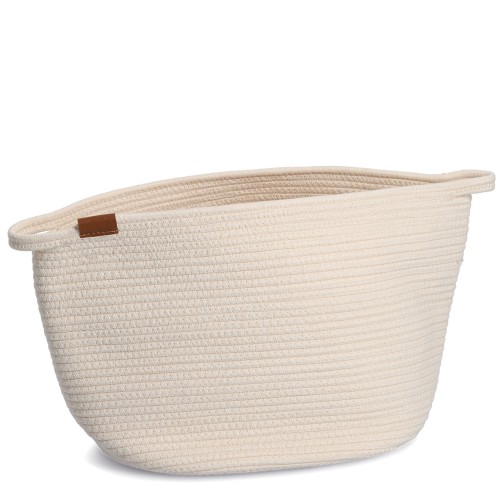 Aufbewahrungskorb, Baumwolle, natur. Länge: 420 mm. Breite: 315 mm. Höhe: 320 mm