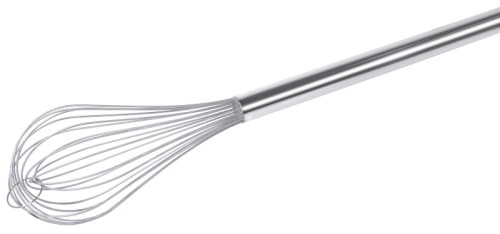 Kesselbesen 20 dicke Drähte, bauchige Form, Drähte und Stiel aus Edelstahl 18/10, Stieldicke 3 cm, mit Aufhängeöse, durch