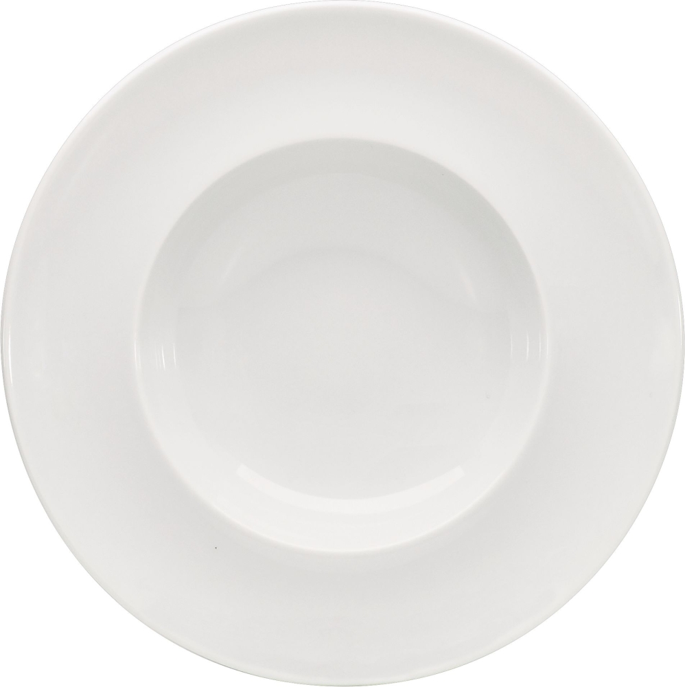 Bauscher Teller tief ENJOY, mit Fahne, Durchmesser: 160 mm, Höhe: 38 mm, uni weiss