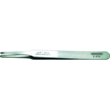 BERNSTEIN Pinzette SMD 2a SA 120mm flach-rund Stahl, gerade, Länge: 120 mm, Ausführung der Pinzettenspitze: flach-rund,