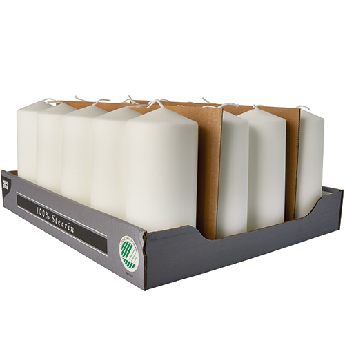 Stumpenkerze Ø 66 mm · 150 mm weiss , 100% Stearin von PAPSTAR