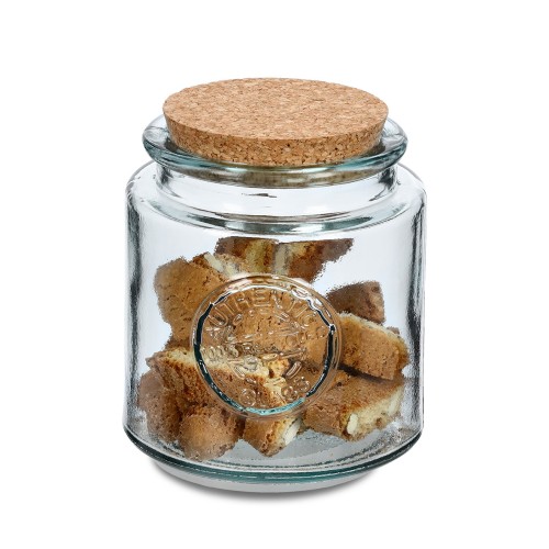 Vorratsglas "Recycled" m. Korkdeckel, 900 ml / Maße: Ø 12x14 cm