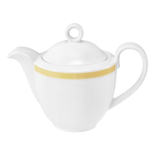 Seltmann Kaffeekanne 1 0,38 l, rund, Form: Community, Dekor: 57392 Pinselband ocker, hohe Kantenschlagfestigkeit, Made in Germany