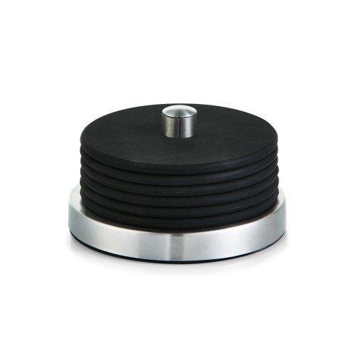 Zeller Glasuntersetzer-Set, 7-tlg., Edelstahl/Silikon, schwarz