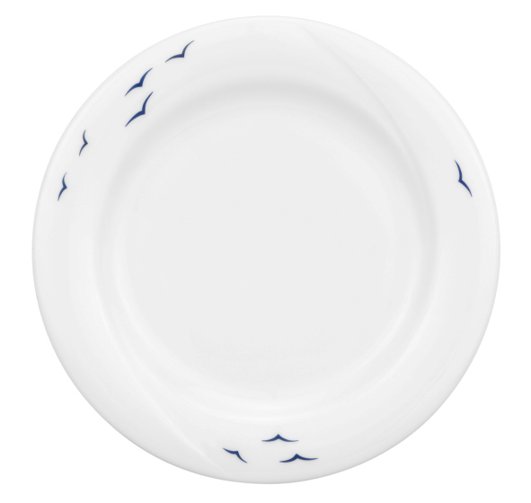 Seltmann Teller flach 17 cm Fahne, Form: Laguna, Dekor: 33374 Blaue Möwen