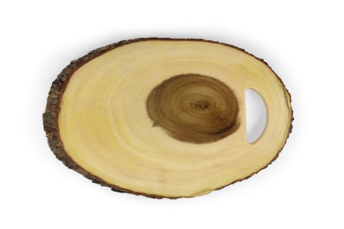 Servierbrett. Akazienholz. mit Griffloch. Maße: 46 x 30 cm.
