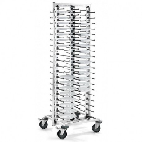 BLANCO Teller-Stapelsystem, fahrbar, für max. 80 Teller, 4 stahlverzinkte Lenkrollen Ø 125 mm, davon 2 mit Feststeller, aus hochwertigem,