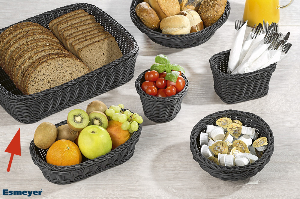 Korb SERENADO, rechteckig 40 x 30 cm, H: 10 cm Polypropylen, schwarz