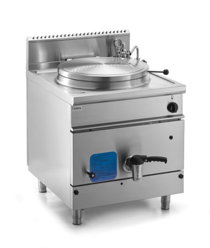 SARO Gas-Kochkessel Modell LQ / PIG410 Made in Europe - Material: Edelstahl - Thermisch isolierter Griff - Wärmeisolierung durch