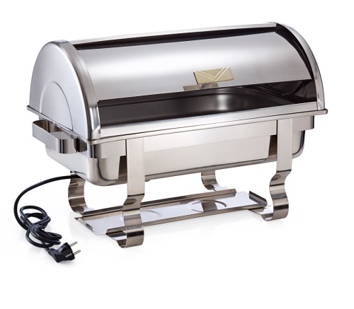 Elektro Chafing Dish. mit CNS Roll Top Deckel. Chromnickelstahl. mit GN Behälter 1/1 - 65