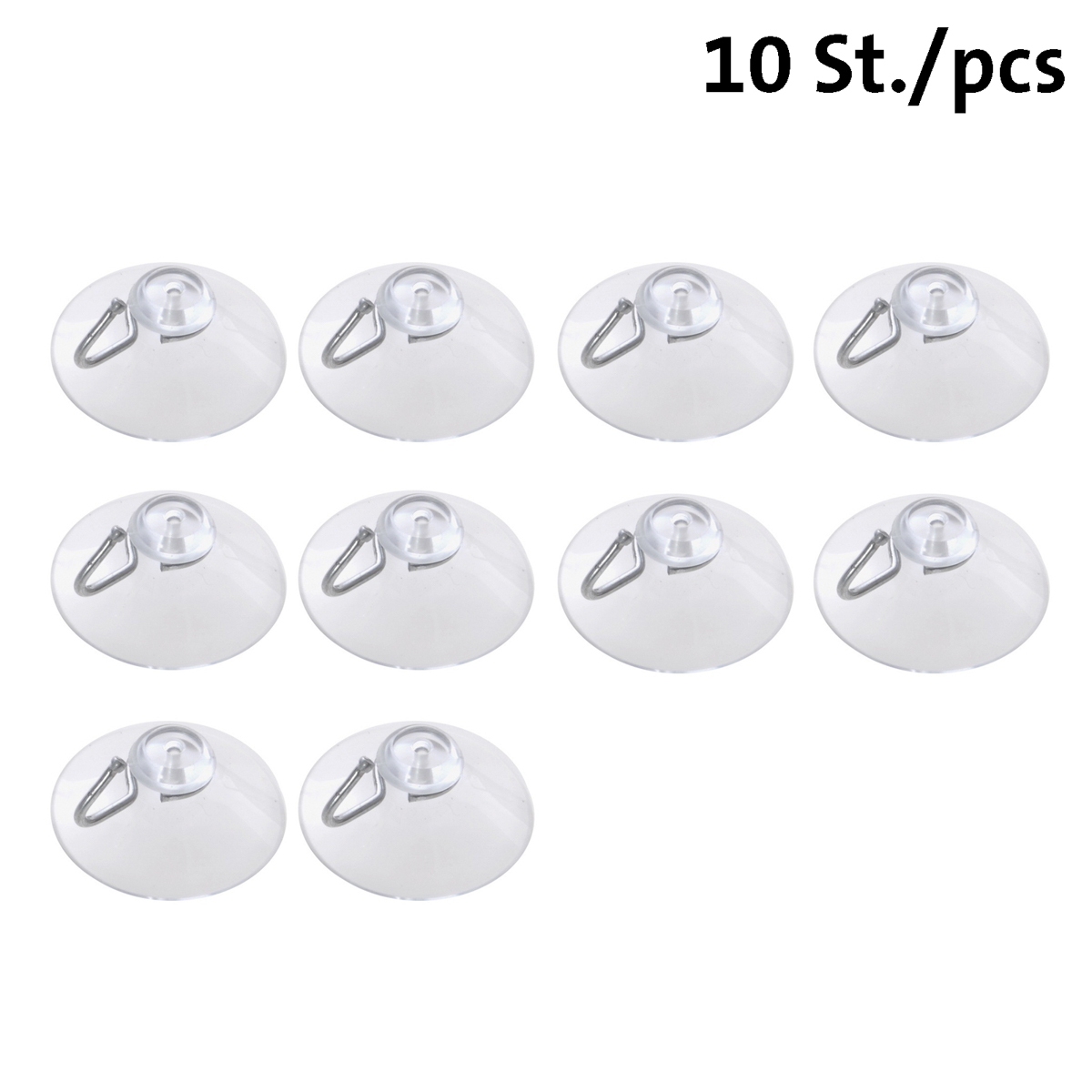 10 Saughaken, transparent, ø 20 mm