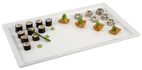 GN 1/1 Tablett -PURE- 53 x 32,5 cm, H: 3 cm Melamin, weiß spülmaschinengeeignet stapelbar nicht mikrowellengeeignet