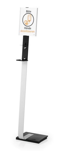 Durable Desinfektionsspender mit Infotafel Farbe: Metallic Silber