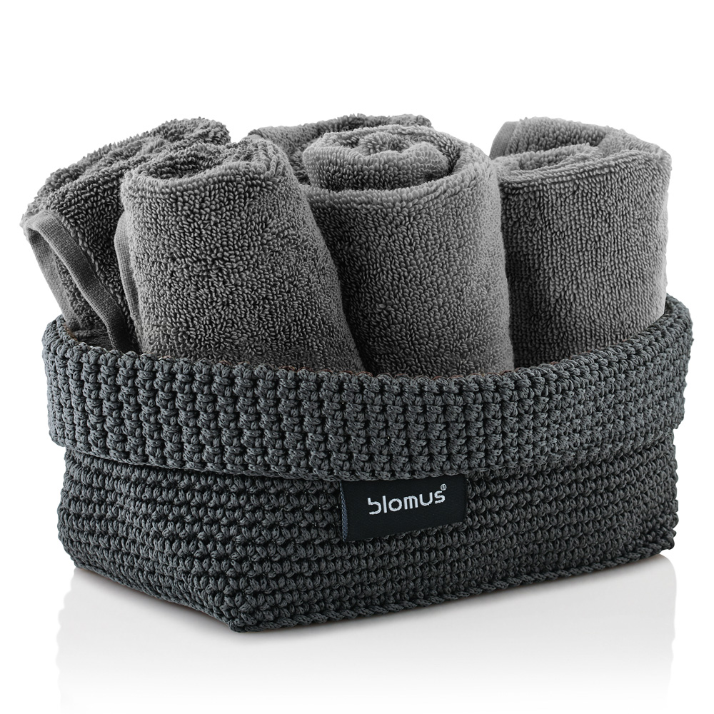 Häkelkorb -TELA- Anthrazit - Size L. Material: Kunstfaser. Von Blomus.