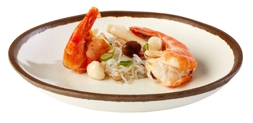 Teller -CROCKER- Ø 20,5 cm, H: 3 cm, 0,5 Liter Melamin, creme mit braunem Rand spülmaschinengeeignet stapelbar nicht